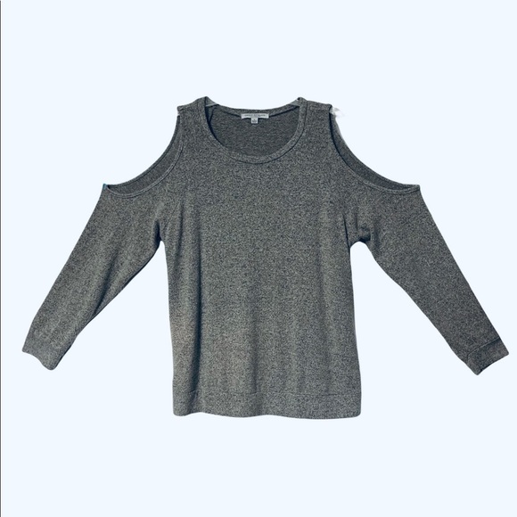 GREEN ENVELOPE LOS ANGELES Women's Size Large Top Open‎ Shoulders Grey Made USA - Picture 6 of 8